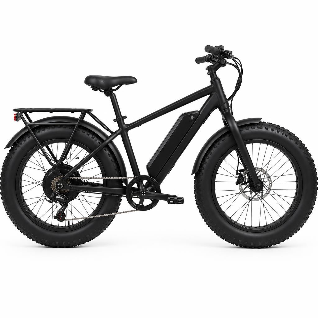 Ouxi Ouxi V8 elektrische fatbike 2026 — 720 Wh accu, 20 inch, zwart fatbikes vooraanzicht