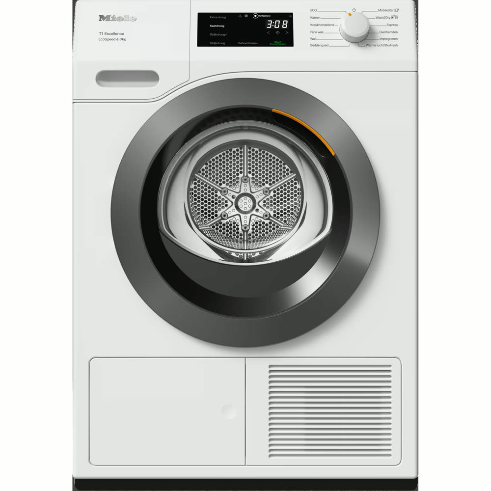 Miele Miele TEC655WP EcoSpeed warmtepompdroger 8 kg wasdroger vooraanzicht