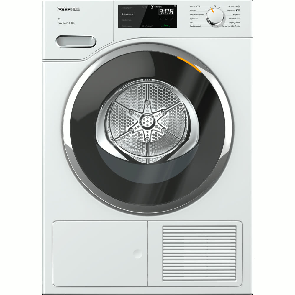Miele Miele TWH780WP warmtepompdroger 9 kg Lotuswit wasdroger vooraanzicht