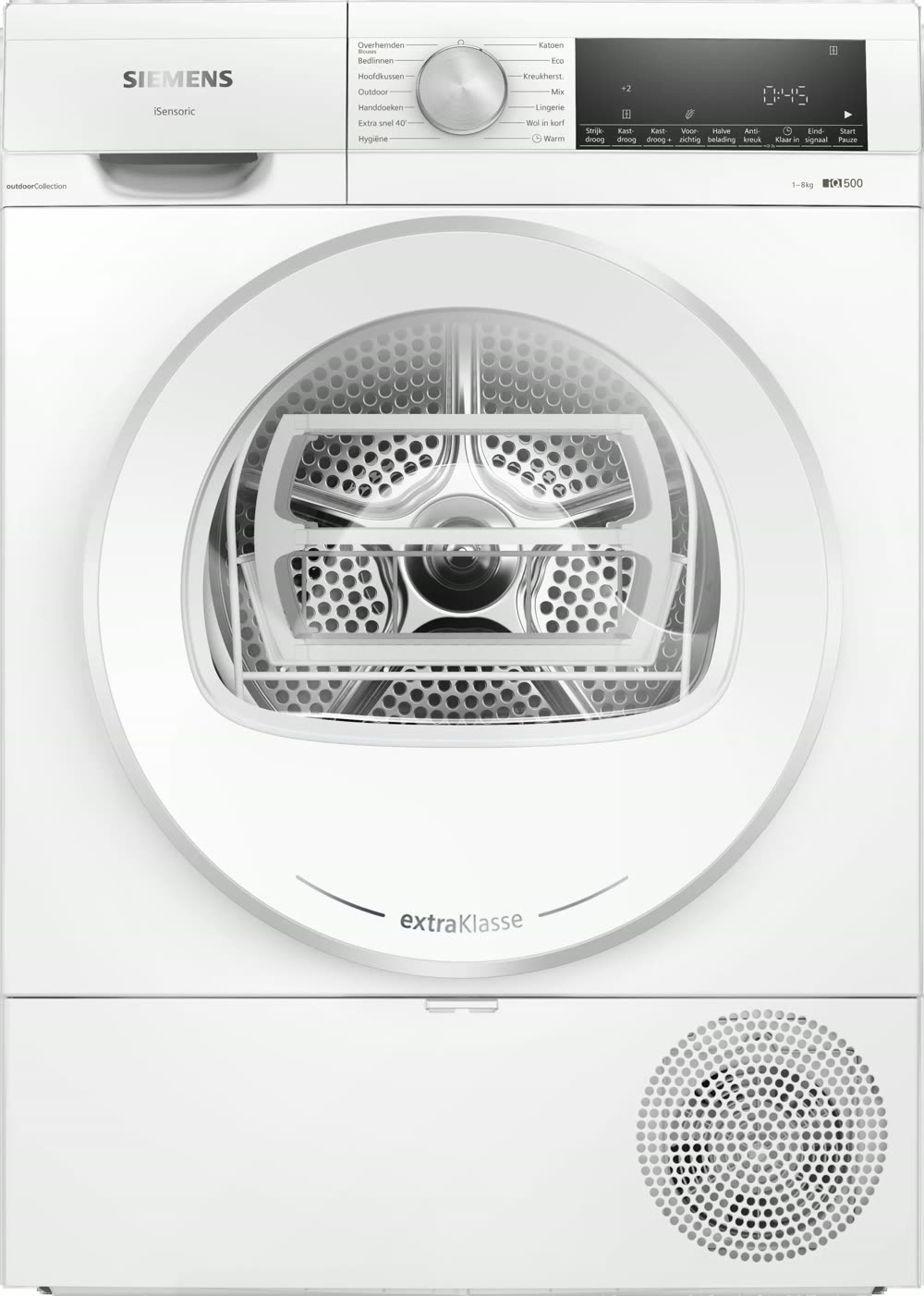 Siemens Siemens iQ500 extraKlasse WQ33G1DENL warmtepompdroger 8 kg wasdroger vooraanzicht